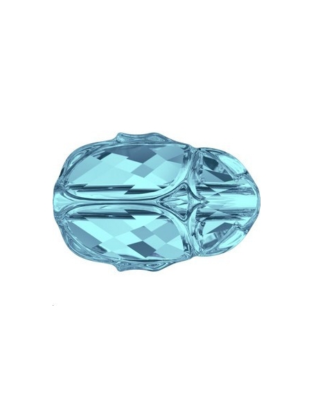 Scarab bead 12 mm aquamarine  Perles Scarabée Swarovski  (5728)- 2