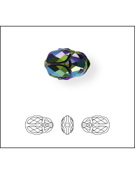 Scarab bead 12 mm aquamarine  Perles Scarabée Swarovski  (5728)- 3