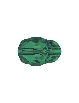 Scarab bead 12 mm emerald Perles Scarabée Swarovski (5728)- 1