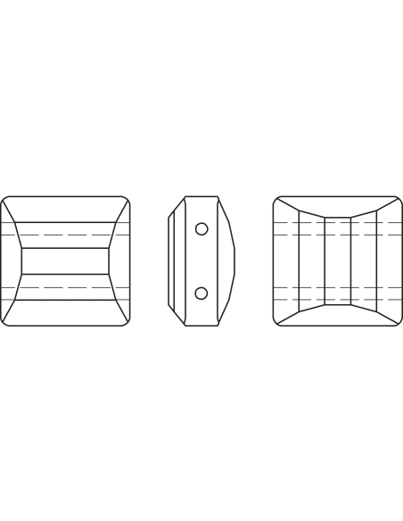 Stairway bead two holes 10mm   Stairway beads double trou Swarovski (5625)- 6