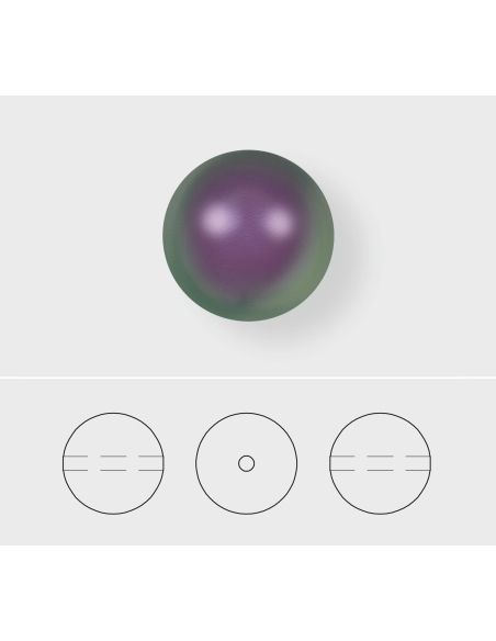 Nacre 12mm gros trou cream ros  Perles nacrées 12mm trou large - 3