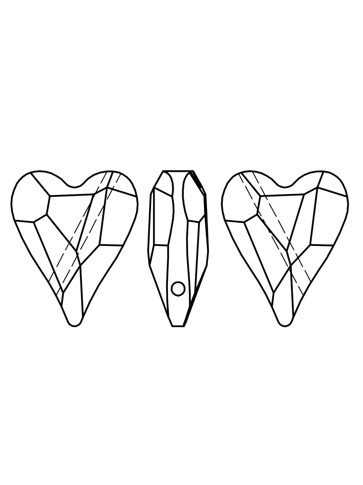 Wild heart bead 12mm Jet  Wild heart beads Swarovski (5743)- 6