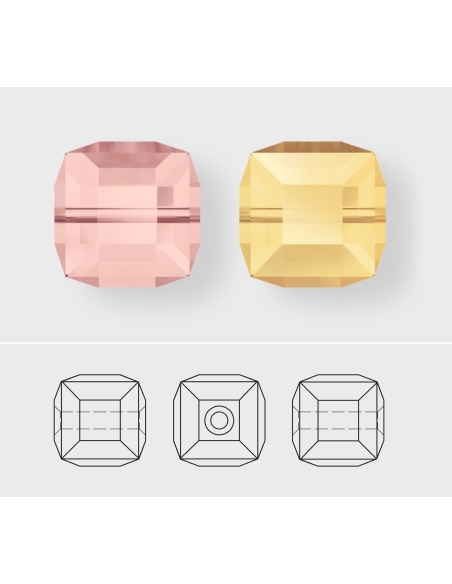 Cube 4MM Aquamarine ABB  Cubes 4mm Swarovski - 3 Cube 4MM Aquamarine ABB  Cubes 4mm Swarovski - 3