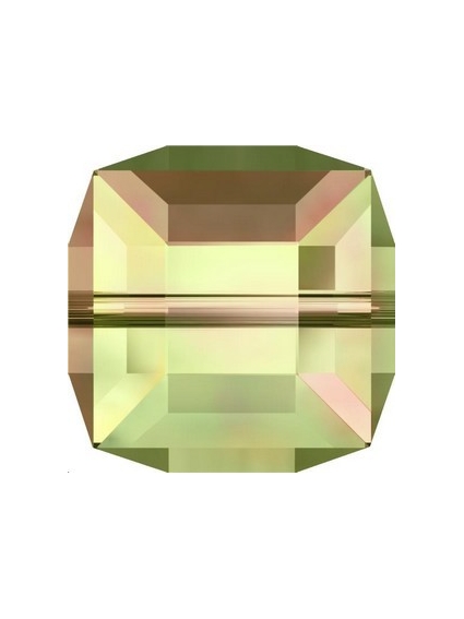 Cube 6mm crystal luminous green  Cubes 6mm Swarovski- 1 2