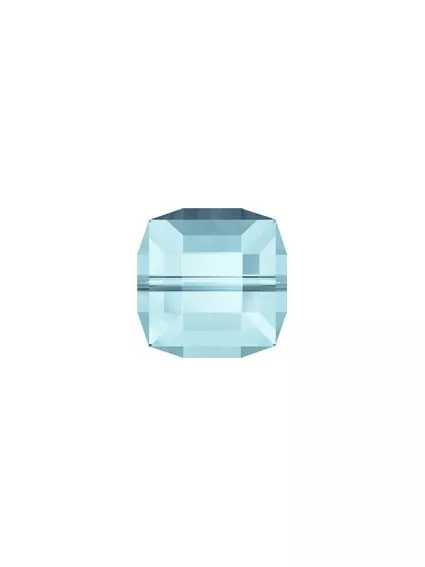 Cube 8MM Aquamarine ABB  Perles rondes facettes 8mm Swarovski (5000)- 1