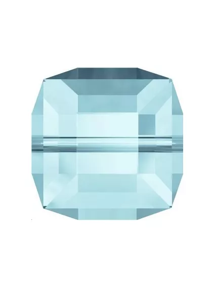 Cube 8MM Aquamarine ABB  Perles rondes facettes 8mm Swarovski (5000)- 1 2