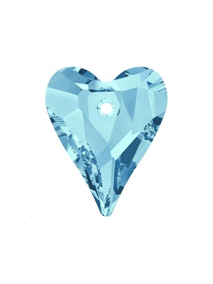 Pendentif wild heart 12mm aqua  Pendentifs Wild Heart (6240)- 1 2