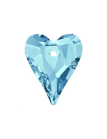 Pendentif wild heart 12mm aqua  Pendentifs Wild Heart (6240)- 2 Pendentif wild heart 12mm aqua  Pendentifs Wild Heart (6240)- 2