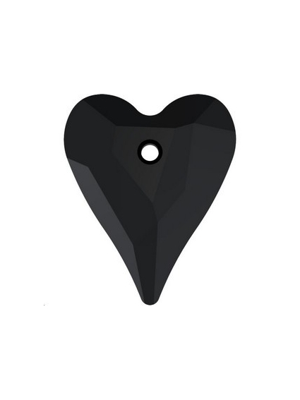 Pendentif wild heart 12mm jet  Pendentifs Wild Heart (6240)- 1 2
