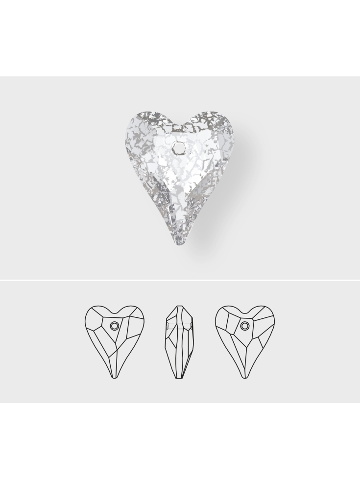pendentif Wild heart17mm crystal AB  Pendentifs Wild Heart (6240)- 3
