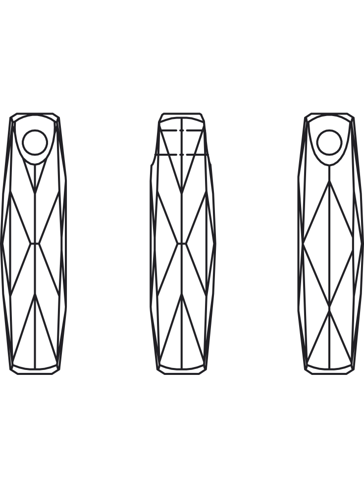 Pendentif colonne 20mm cr golden sh  Pendentifs colonne (6460)- 3