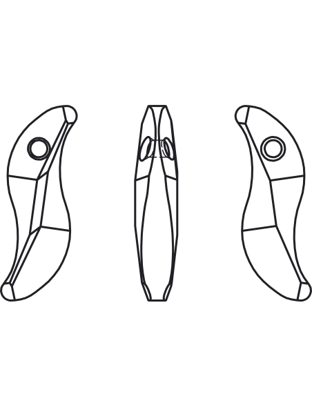 wave pendant 28mm jet  Wave pendants (6525)- 3