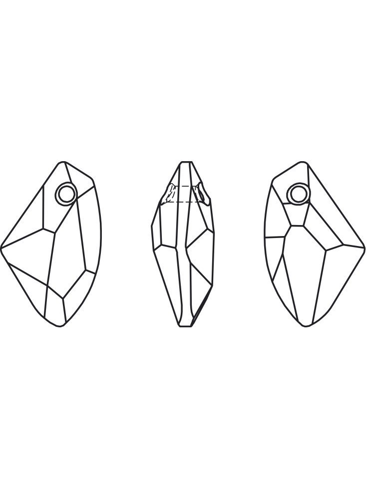 galactic vertical 19mm cr gold shad  Pendants Galactic vertical (6656)- 3