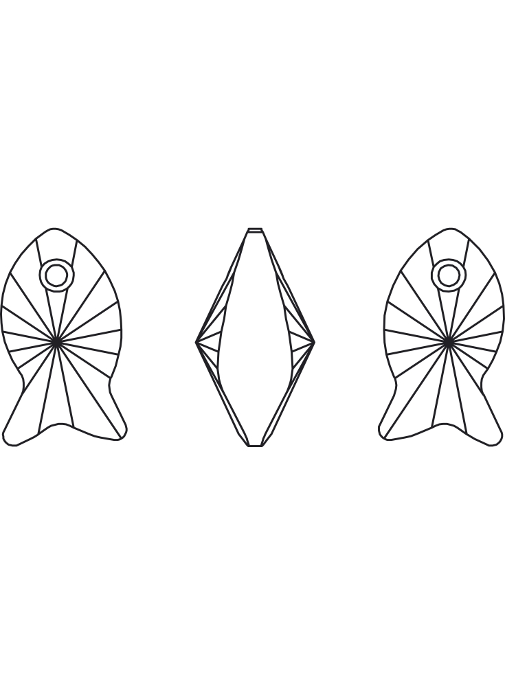 pendentif poisson 18mm crystal  Pendentifs poisson (6727)- 3