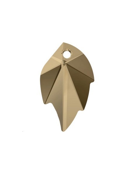 Pendentif feuille 32mm cr gold shad  Pendentifs feuille (6735)- 2 Pendentif feuille 32mm cr gold shad  Pendentifs feuille (6735)- 2