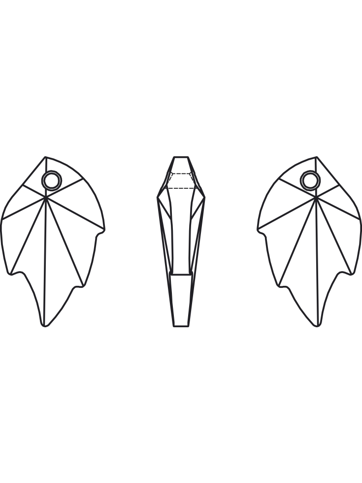 Pendentif feuille 32mm cr gold shad  Pendentifs feuille (6735)- 3