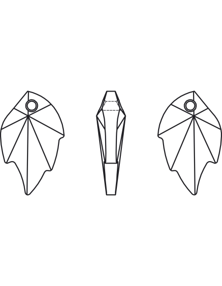 Pendentif feuille 32mm cr gold shad  Pendentifs feuille (6735)- 3 Pendentif feuille 32mm cr gold shad  Pendentifs feuille (6735)- 3