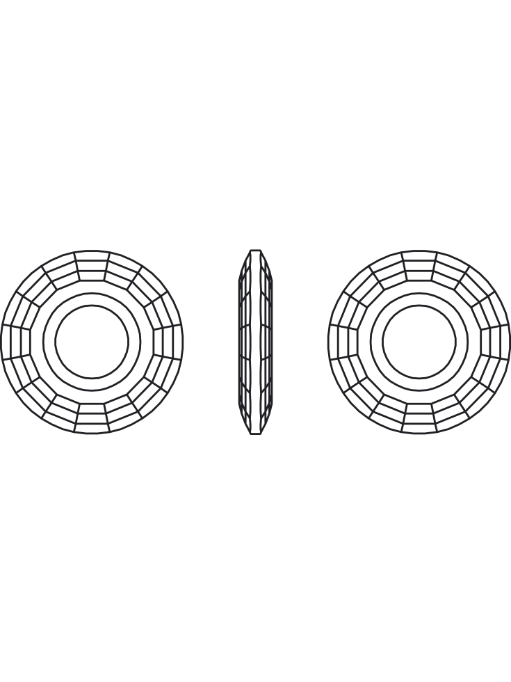 Pendentif disque 38mm crystal  Pendentifs disque Swarovski (6039)- 3