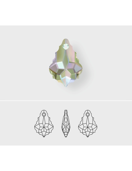 Pendentif 22X15mm Jet  Gouttes baroques (6090)- 3