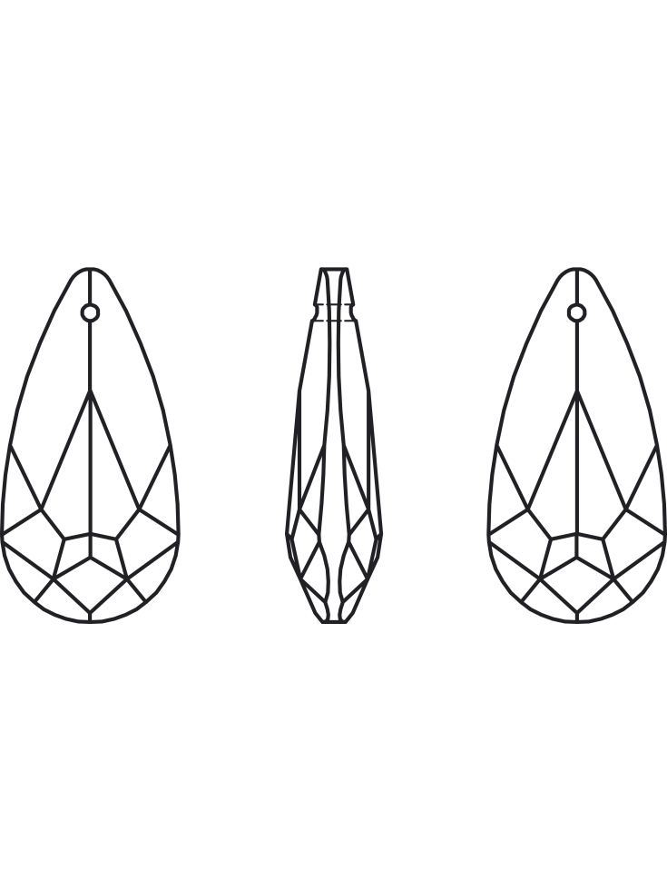 Pendentif goutte 24x12 crystal AB  Pendentifs larme (6100-6106)- 3