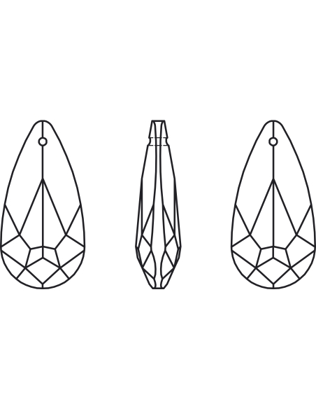 Pendentif goutte 24x12 crystal AB  Pendentifs larme (6100-6106)- 3 Pendentif goutte 24x12 crystal AB  Pendentifs larme (6100-6106)- 3