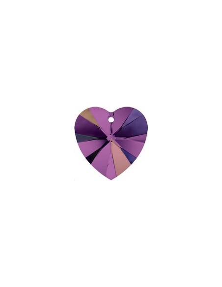 Coeur 10,3X10 mm Amethyst AB  Pendentifs coeur 10mm - 1 Coeur 10,3X10 mm Amethyst AB  Pendentifs coeur 10mm - 1