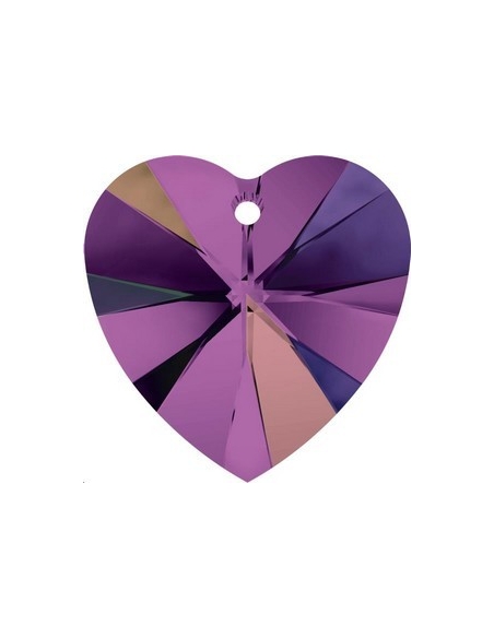 Coeur 10,3X10 mm Amethyst AB  Pendentifs coeur 10mm - 2 Coeur 10,3X10 mm Amethyst AB  Pendentifs coeur 10mm - 2