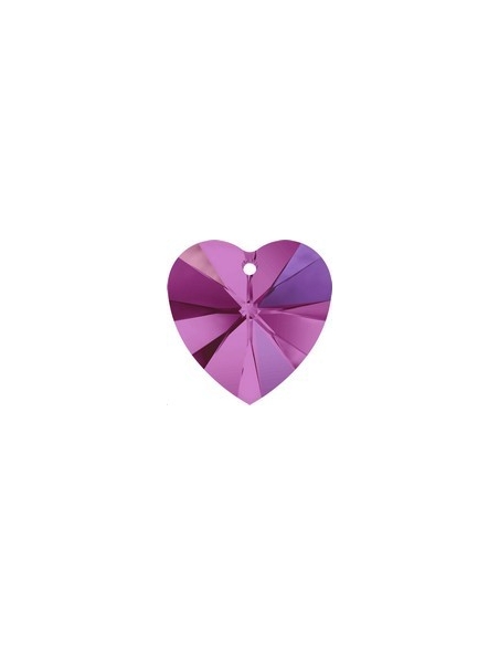 Coeur 18X17,5 Fuchsia AB  Pendentifs coeur 18mm- 1 Coeur 18X17,5 Fuchsia AB  Pendentifs coeur 18mm- 1
