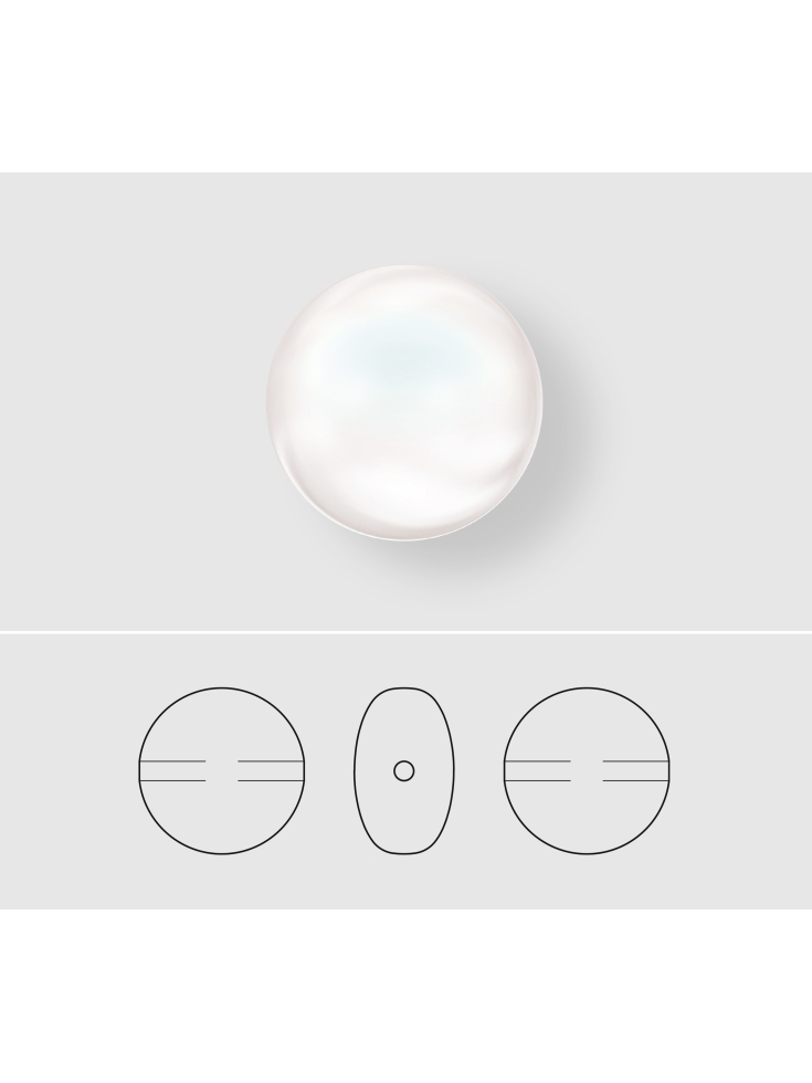 Perle nacrée plate 14mm cream  Perles nacrées plates Swarovski® (5860)- 3