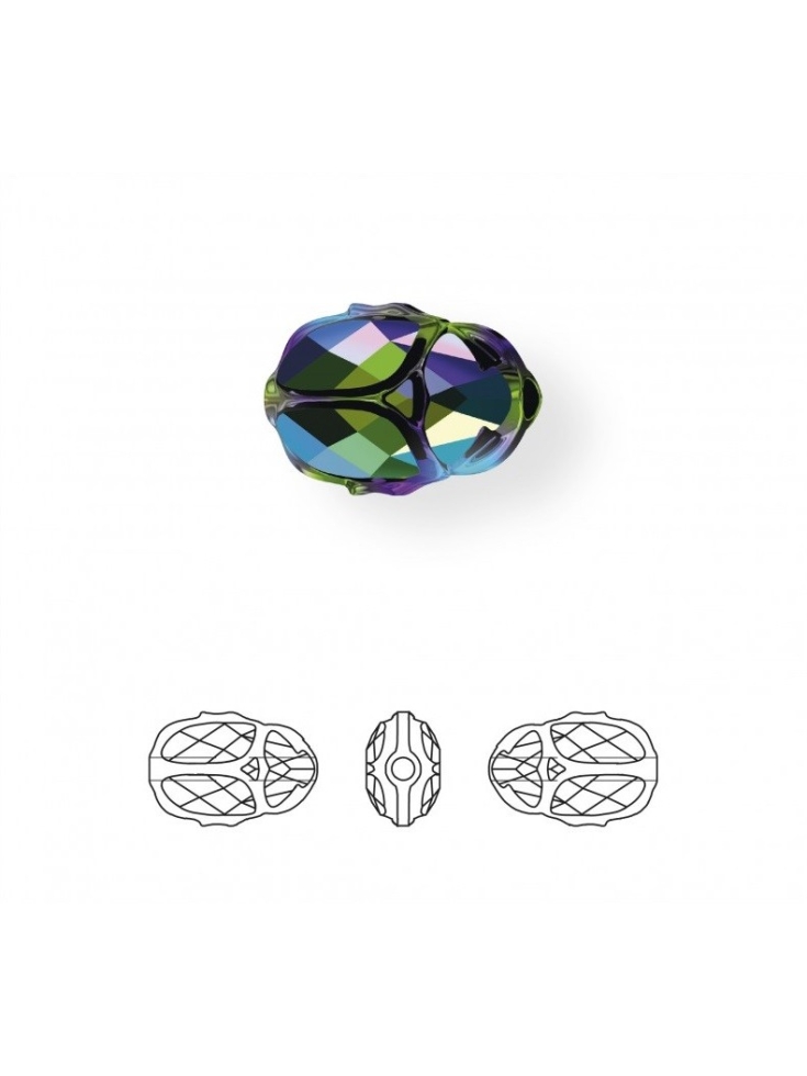 Scarab bead 12mm Cr met Sunshine  Perles Scarabée Swarovski  (5728)- 3