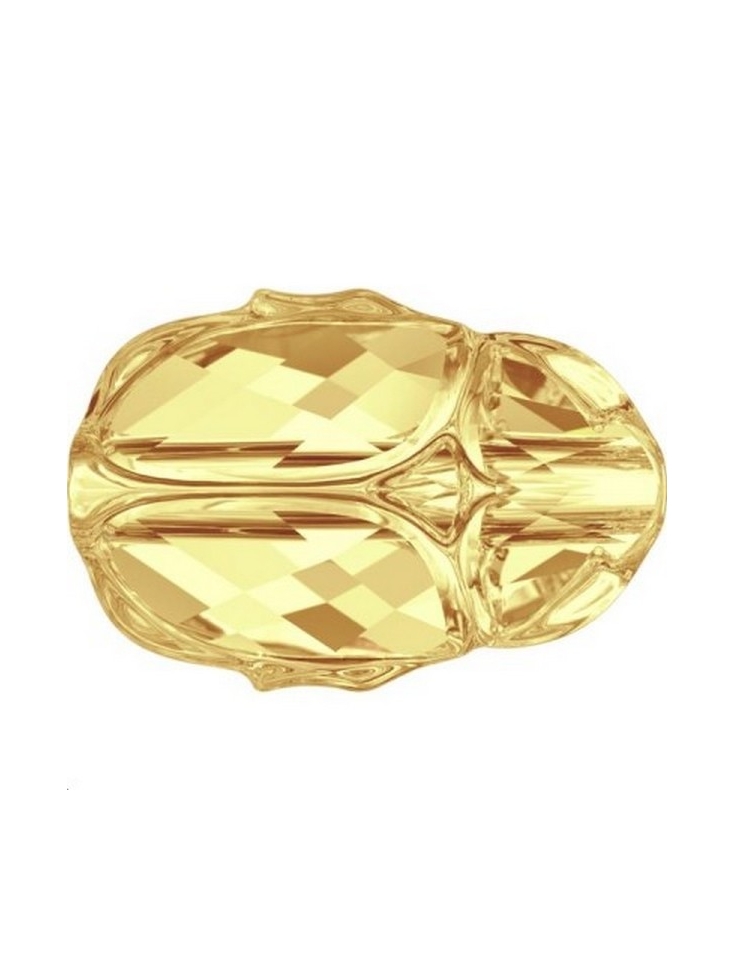 Scarab bead 12mm Cr met Sunshine  Perles Scarabée Swarovski  (5728)- 2