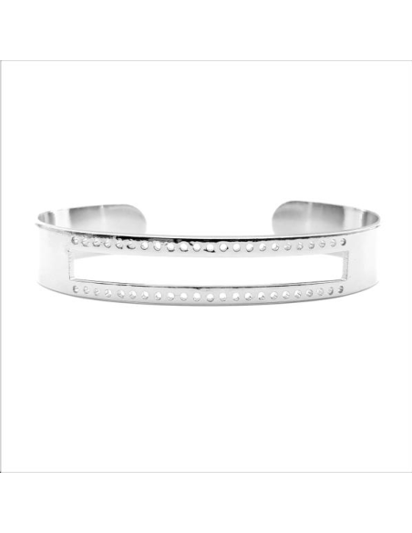 Jonc tissage 10 mm plaqué argent  Bracelets et manchettes- 1