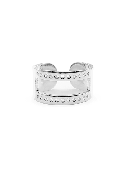 Bague pour tissage 20x10mm plaqué argent  Bagues- 1 Bague pour tissage 20x10mm plaqué argent  Bagues- 1