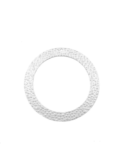 Cercle martelé 45mm 1 trou plaqué a  Pendentifs- 1