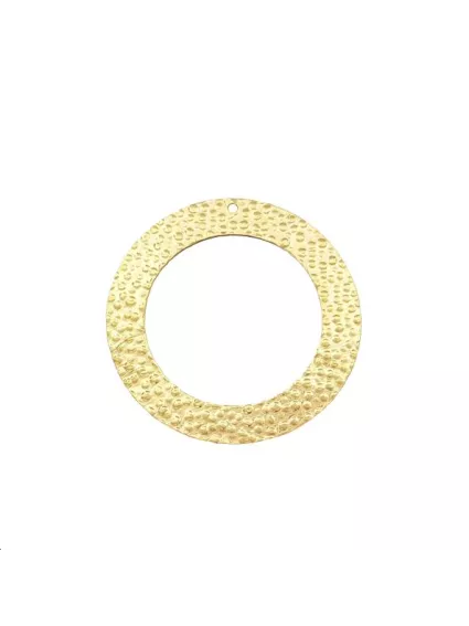 Cercle martelé 35mm 1 trou doré  Pendentifs- 1