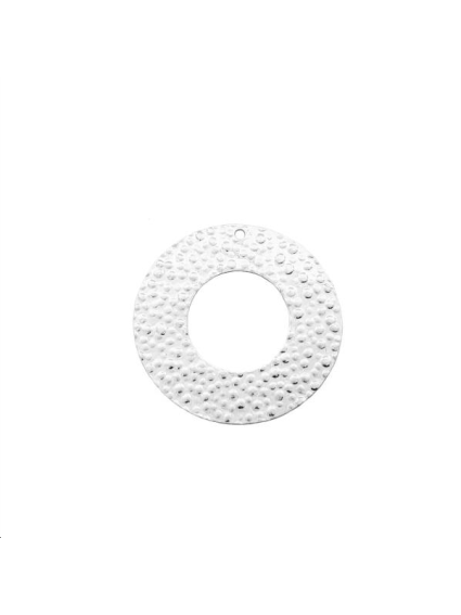 Cercle martelé 29mm 1 trou plaqué a  Pendentifs- 1