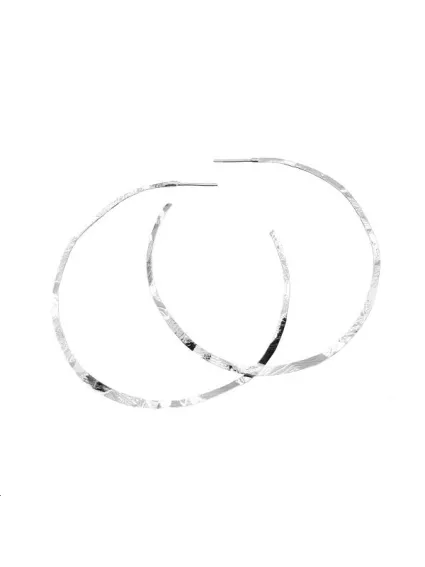 Créoles roc 54mm plaqué argent  Boucles d'oreilles- 1