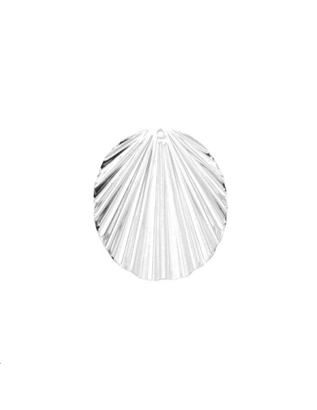 Pendentif oval ondulé 36x30mm 1 tro  Pendentifs- 1 Pendentif oval ondulé 36x30mm 1 tro  Pendentifs- 1