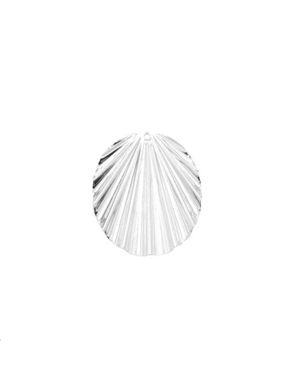 Pendentif oval ondulé 30x25mm 1 tro  Pendentifs- 1
