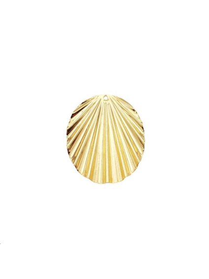 Pendentif oval ondulé 30x25mm 1 tro  Pendentifs- 1