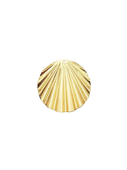 Pendentif disque ondulé 30mm 1 trou  Pendentifs- 1