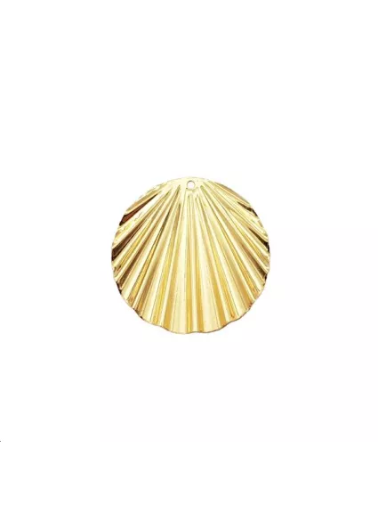 Pendentif disque ondulé 30mm 1 trou  Pendentifs- 1