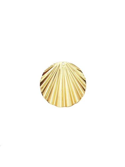 Pendentif disque ondulé 25mm 1 trou  Pendentifs- 1