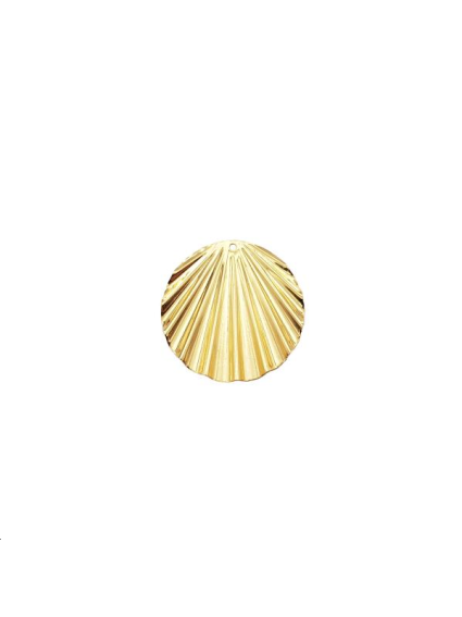 Pendentif disque ondulé 20mm 1 trou  Pendentifs- 1