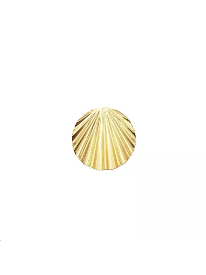 Pendentif disque ondulé 20mm 1 trou  Pendentifs- 1