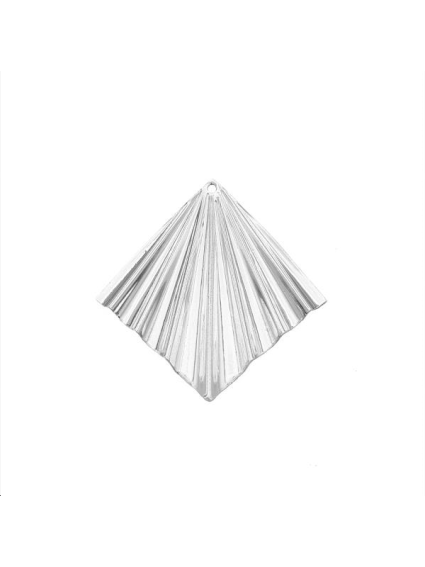 Pendentif losange ondulé 30mm 1 tro  Pendentifs- 1