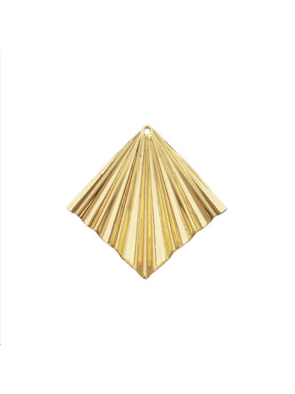 Pendentif losange ondulé 30mm 1 tro  Pendentifs- 1