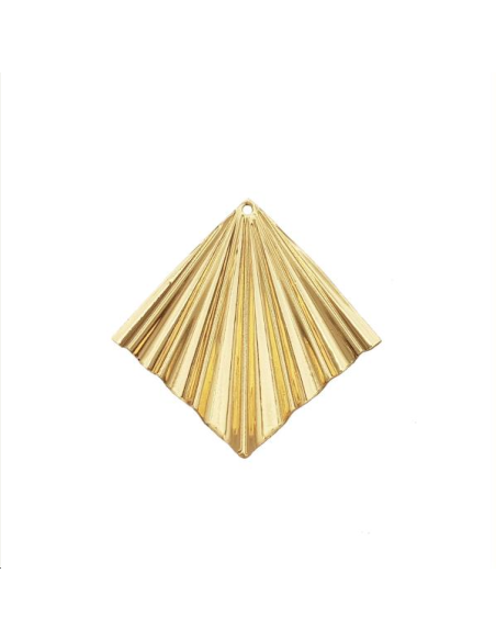 Pendentif losange ondulé 30mm 1 tro  Pendentifs- 1