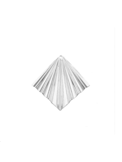 Pendentif losange ondulé 25mm 1 tro  Pendentifs- 1