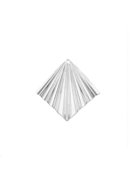 Pendentif losange ondulé 25mm 1 tro  Pendentifs- 1 Pendentif losange ondulé 25mm 1 tro  Pendentifs- 1
